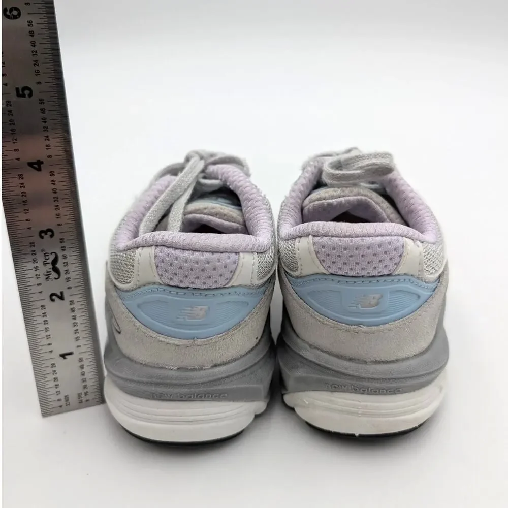 New Balance 990V6 Sneaker Shoes Kids' Grey/Bright Lavender Size US11.5 EU29